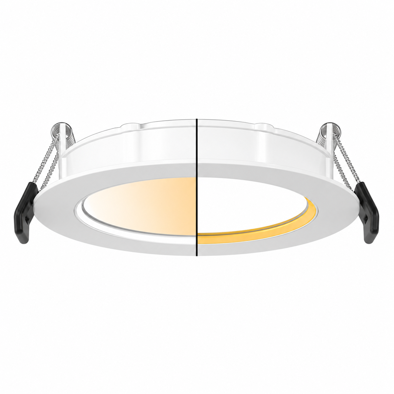 RAB WFRX-4R/NL WFRX 4 Inch Dim-to-Warm Edge-Lit Wafer Downlight with Night Light – Selectable 6W/8W/10W – Selectable 2700K/3000K/3500K/4000K/5000K – 120V – 500-850 Lumens Main Light + 20 Lumen Night Light