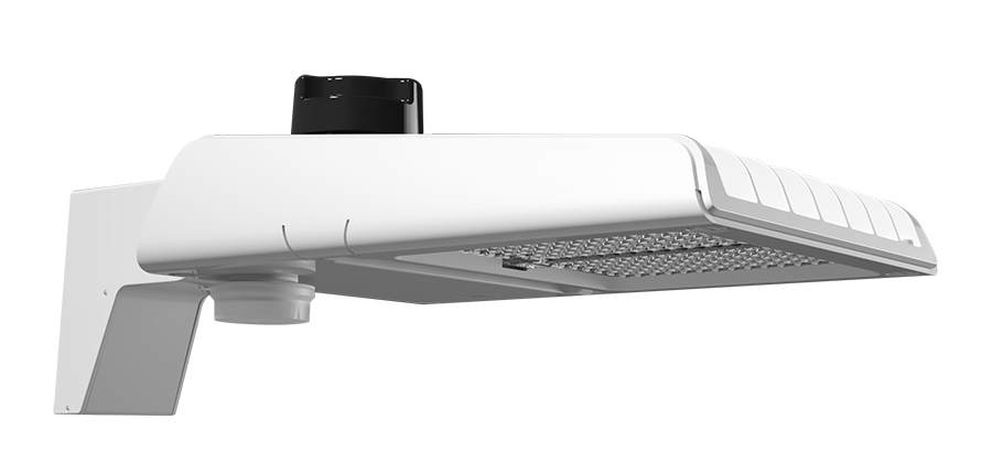 RAB A22-100W/MVS A22 III LED Area Light with Microwave Motion Sensor - 9204-14815 Lumens - 60W–100W Selectable Wattage - 120-277V - Pole Mount - White