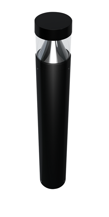 RAB B17B B17 Field-Adjustable LED Bollard – 14W/19W/24W Selectable – 3000K/4000K/5000K Selectable – 1959-3409 Lumens – 120-277V – Round Flat Top – Black Finish