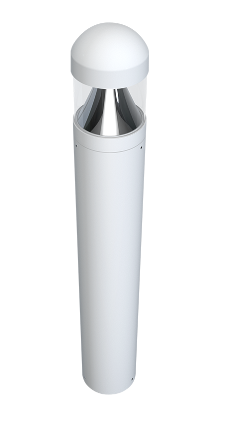 RAB B17DW B17 Field-Adjustable LED Bollard – 14W/19W/24W Selectable – 3000K/4000K/5000K Selectable – 1959-3409 Lumens – 120-277V – Round Dome Top – White Finish