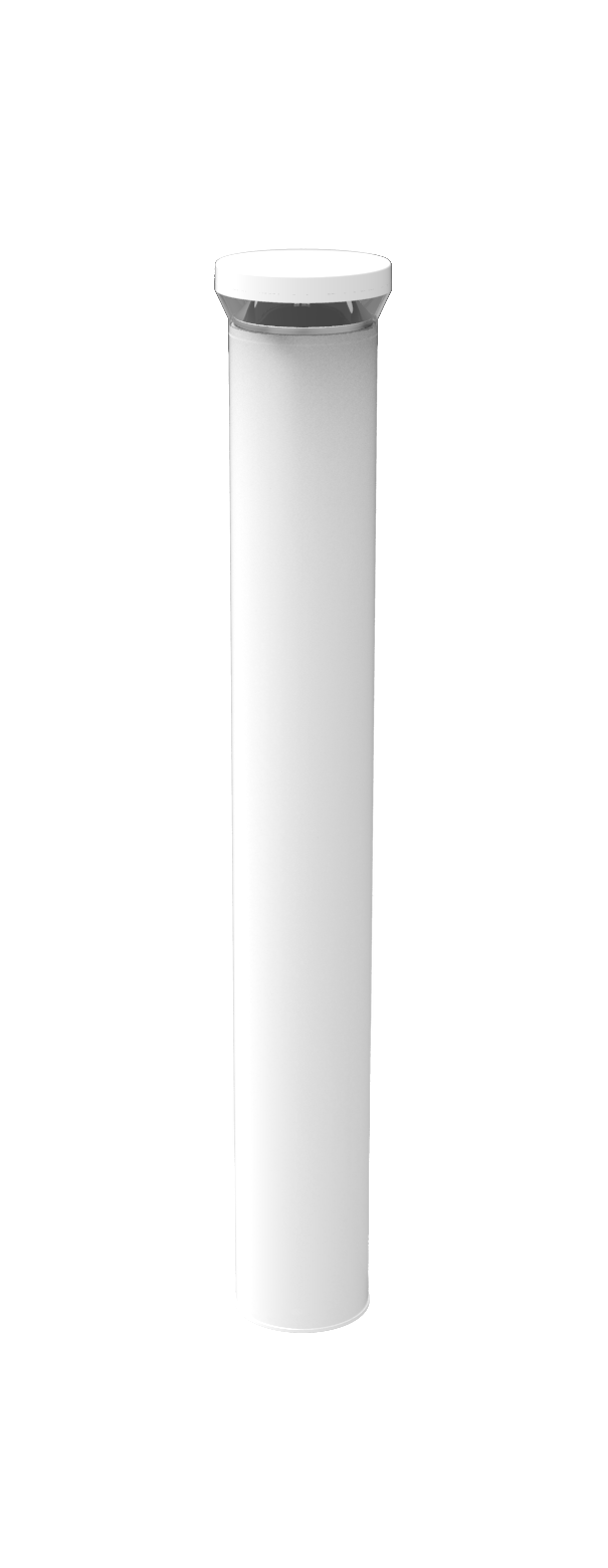 RAB BLEDR12W Round LED Bollard – 12W – 5000K – 1363 Lumens – 120-277V – 42" Height – 90° Distribution – White Finish