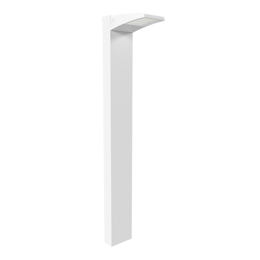 RAB BLEDSW Small Field-Adjustable LED Bollard – 10W/13W/16W Selectable – 3000K/4000K/5000K Selectable – 833-1720 Lumens – 120-277V – Integrated Photocell – White Finish
