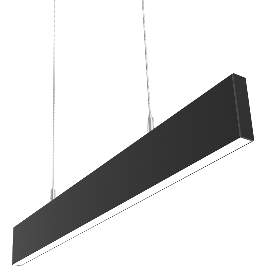 RAB BOAE2PUB BOA EDGE Field-Adjustable 2ft Up/Down LED Pendant Linear Light – Up to 20W – 3000K/3500K/4000K Selectable – 2656-2783 Lumens – 120-277V – Flat Lens – Black Finish