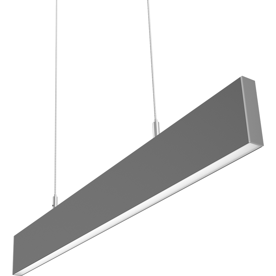 RAB BOAE2PUS BOA EDGE Field-Adjustable 2ft Up/Down LED Pendant Linear Light – Up to 20W – 3000K/3500K/4000K Selectable – 2656-2783 Lumens – 120-277V – Flat Lens – Silver Finish