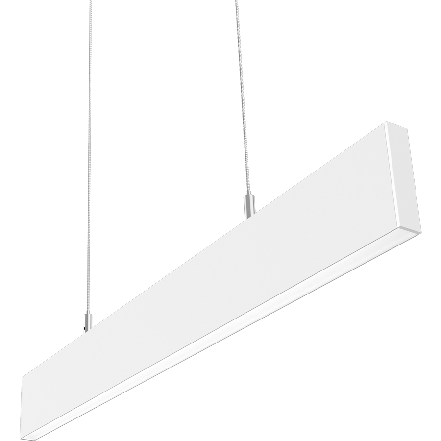 RAB BOAE2PUW BOA EDGE Field-Adjustable 2ft Up/Down LED Pendant Linear Light – Up to 20W – 3000K/3500K/4000K Selectable – 2656-2783 Lumens – 120-277V – Flat Lens – White Finish