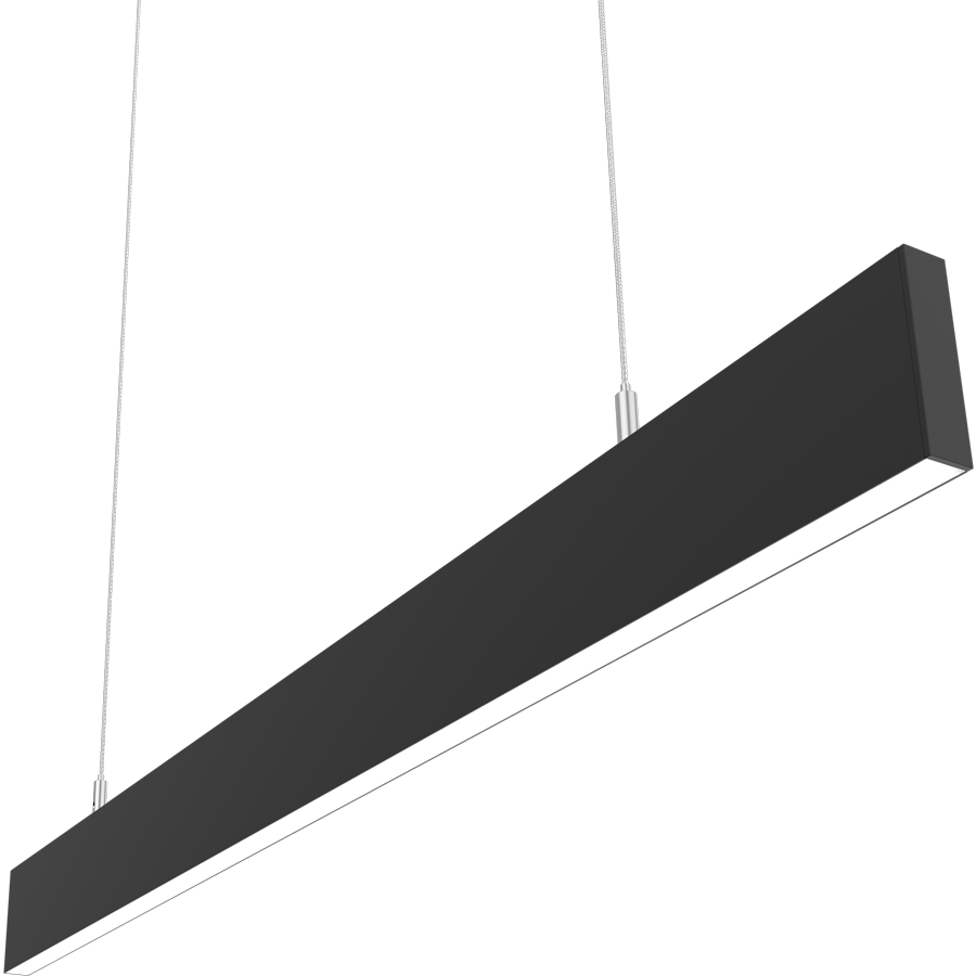 RAB BOAE3PUB BOA EDGE Field-Adjustable 3ft Up/Down LED Pendant Linear Light – Up to 30W – 3000K/3500K/4000K Selectable – 3916-4214 Lumens – 120-277V – Flat Lens – Black Finish
