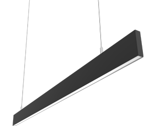 RAB BOAE8PB BOA EDGE Field-Adjustable 8ft LED Pendant Linear Light – 24W/40W/48W/56W/80W Selectable – 3000K/3500K/4000K Selectable – 3410-10962 Lumens – 120-277V – Flat Lens – Black Finish