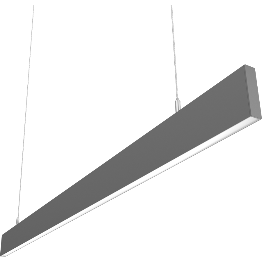 RAB BOAE4PS BOA EDGE Field-Adjustable 4ft LED Pendant Linear Light – 12W/20W/24W/28W/40W Selectable – 3000K/3500K/4000K Selectable – 1657-5265 Lumens – 120-277V – Flat Lens – Silver Finish