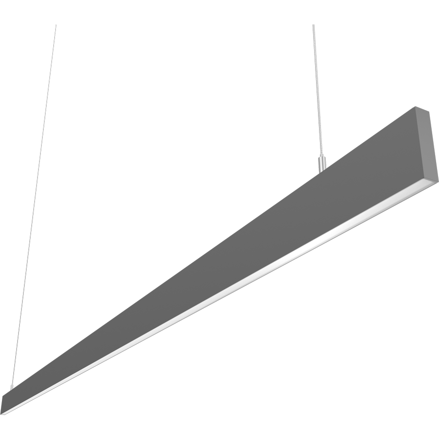 RAB BOAE8PS BOA EDGE Field-Adjustable 8ft LED Pendant Linear Light – 24W/40W/48W/56W/80W Selectable – 3000K/3500K/4000K Selectable – 3410-10962 Lumens – 120-277V – Flat Lens – Silver Finish