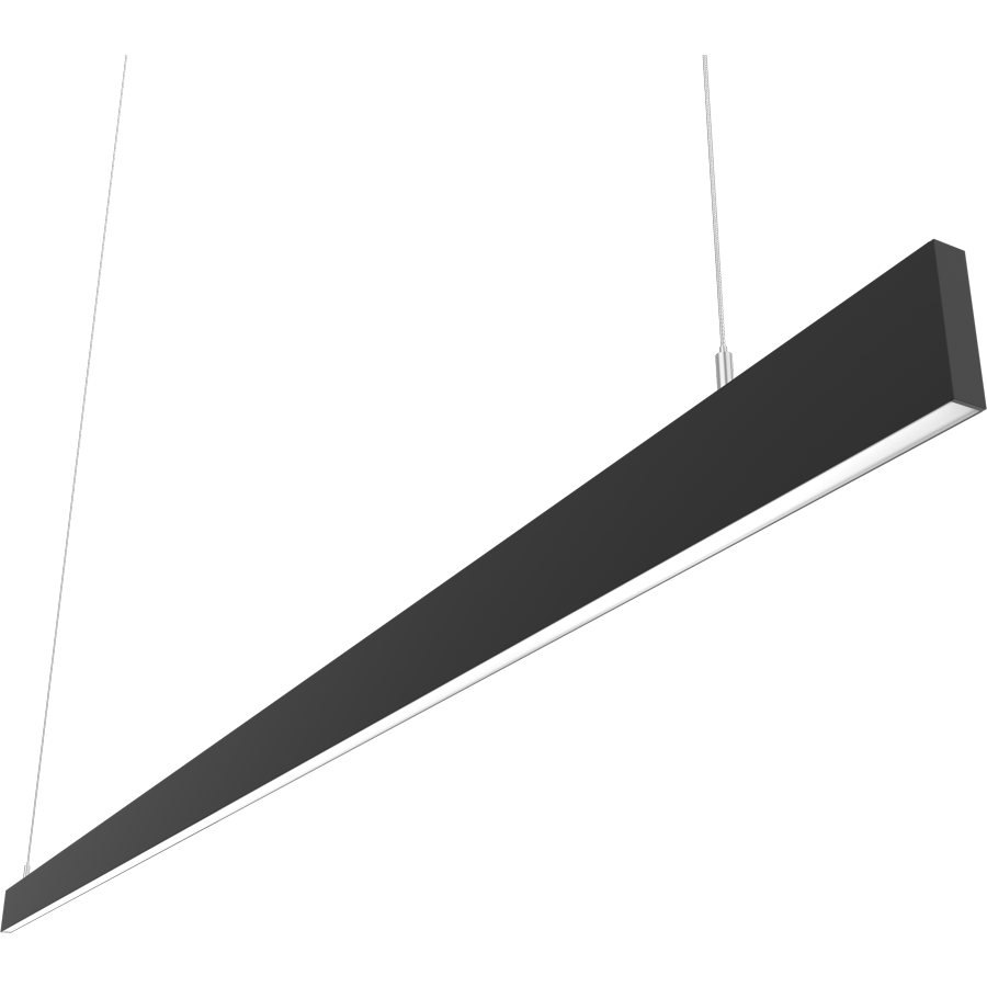 RAB BOAE8PUB BOA EDGE Field-Adjustable 8ft Up/Down LED Pendant Linear Light – Up to 80W – 3000K/3500K/4000K Selectable – 9560-10273 Lumens – 120-277V – Flat Lens – Black Finish