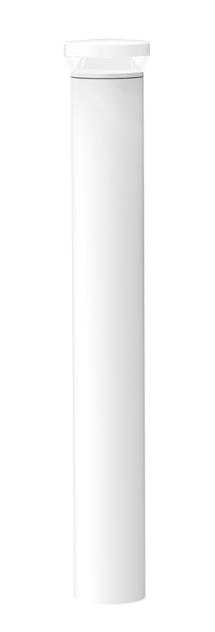 RAB BLEDR24YW/480/D10 Round LED Bollard – 24W – 3000K – 2607 Lumens – 480V – 42" Height – 0-10V Dimmable – 360° Distribution – White Finish