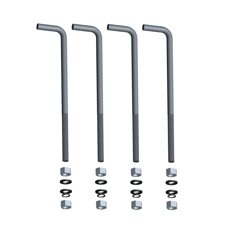 RAB BOLT4/11 Anchor Bolt Kit – 3/4 In x 18-3/4 In – For 4 In 11 Gauge Round & Square Poles