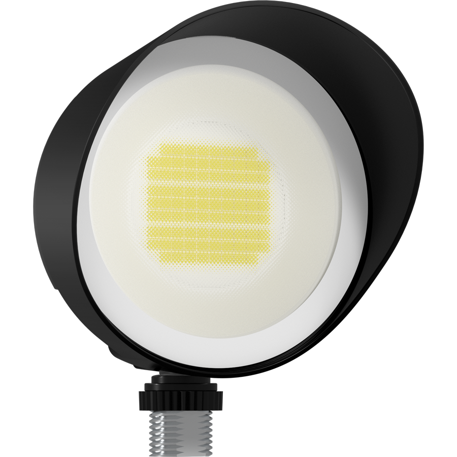 RAB BULLET20B BULLET LED Flood Light – Selectable 10W/15W/20W – Selectable 3000K/4000K/5000K – 1147-2095 Lumens – 120V – Hood and Lens Included – Black Finish