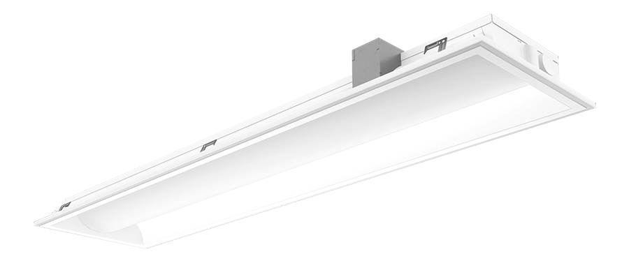 RAB C-SWISH1X4/MVS LED Center Basket Troffer – 1x4 – Selectable 20W/25W/30W – 3500K/4000K/5000K – 2661-4028 Lumens – 120-277V – Microwave Occupancy Sensor – White Finish