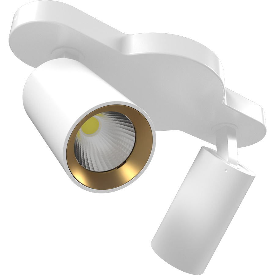 RAB COL12LM2 COLUMN Linear Ceiling Spotlight – Dual Head – Selectable 3000K/4000K/5000K – 1068-1135 Lumens – 120V – 36° Beam Angle – White Finish