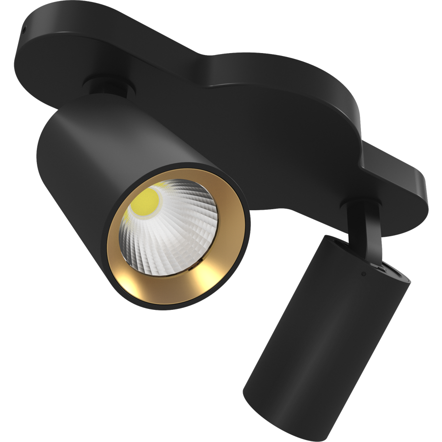 RAB COL12LM2B COLUMN Linear Ceiling Spotlight – Dual Head – Selectable 3000K/4000K/5000K – 1068-1135 Lumens – 120V – 36° Beam Angle – Black Finish