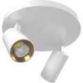 RAB COL12SM2 COLUMN Round Ceiling Spotlight – Dual Head – Selectable 3000K/4000K/5000K – 1066-1126 Lumens – 120V – 36° Beam Angle – White Finish