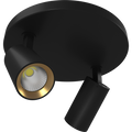 RAB COL12SM2B COLUMN Round Ceiling Spotlight – Dual Head – Selectable 3000K/4000K/5000K – 1066-1126 Lumens – 120V – 36° Beam Angle – Black Finish