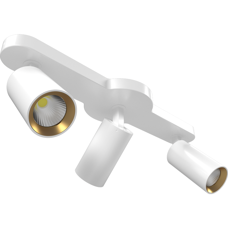 RAB COL18LM3 COLUMN Linear Ceiling Spotlight – Triple Head – Selectable 3000K/4000K/5000K – 1599-1698 Lumens – 120V – 36° Beam Angle – White Finish