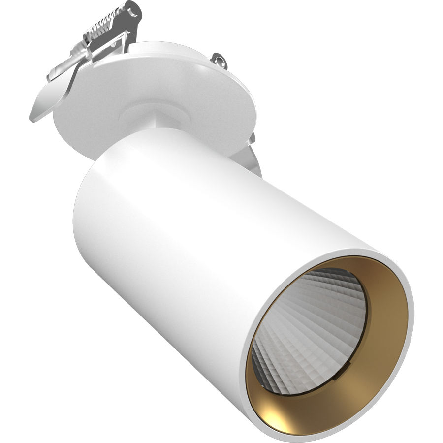 RAB COL6RM COLUMN Recessed Ceiling Spotlight – Single Head – Selectable 3000K/4000K/5000K – 554-588 Lumens – 120V – 36° Beam Angle – White Finish
