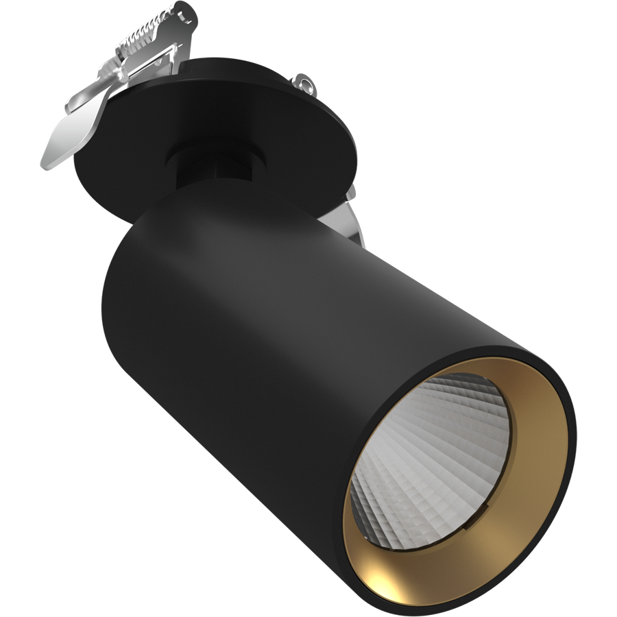 RAB COL6RMB COLUMN Recessed Ceiling Spotlight – Single Head – Selectable 3000K/4000K/5000K – 554-588 Lumens – 120V – 36° Beam Angle – Black Finish