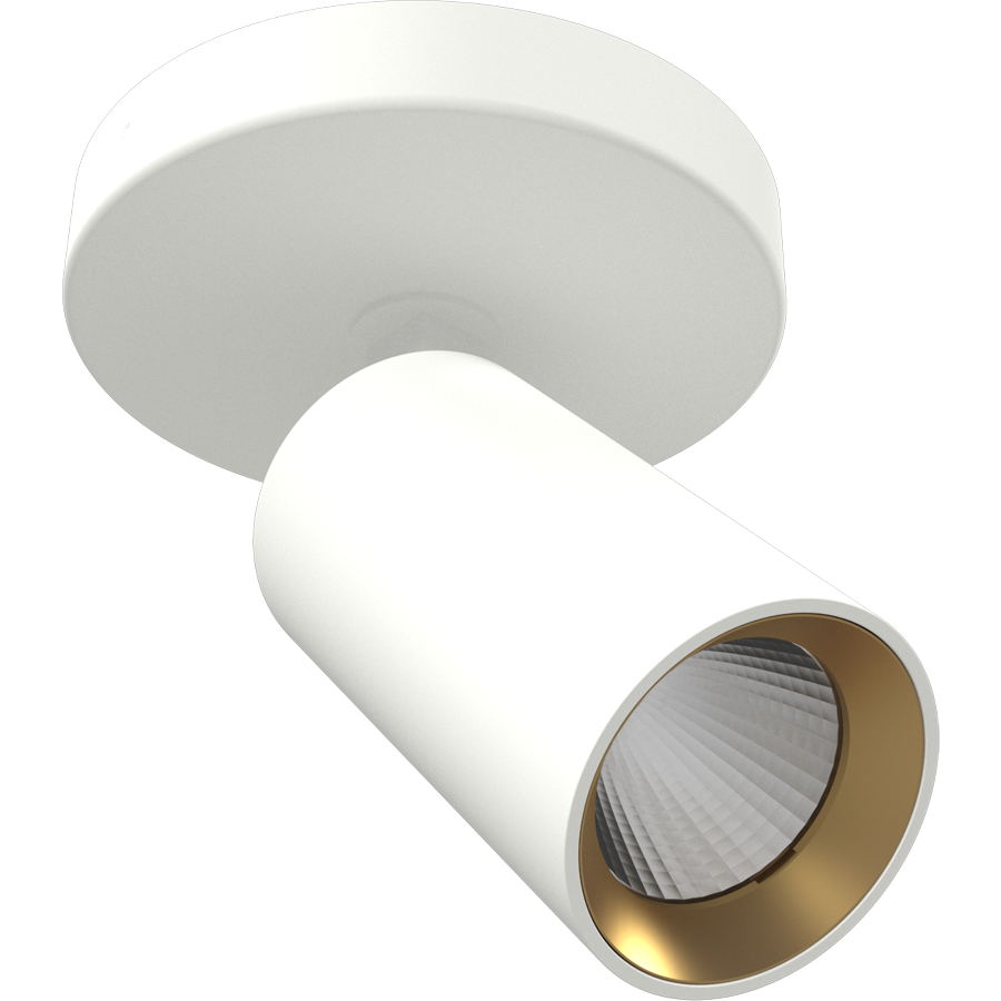 RAB COL6SM COLUMN Surface Mount Ceiling Spotlight – Single Head – Selectable 3000K/4000K/5000K – 529-563 Lumens – 120V – 36° Beam Angle – White Finish