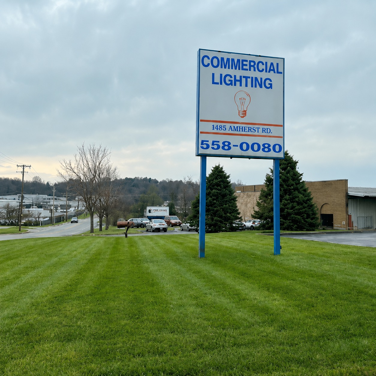 Commercial Lighting Supply roadside monument sign on Amherst Road in Knoxville Tennessee