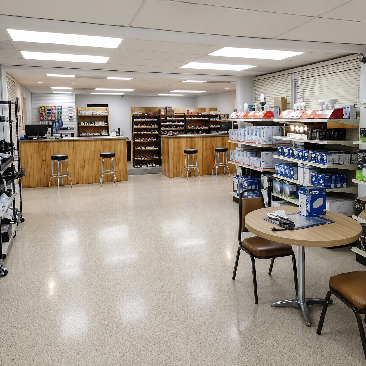 Commercial Lighting Supply sales counter and lighting showroom in Knoxville Tennessee