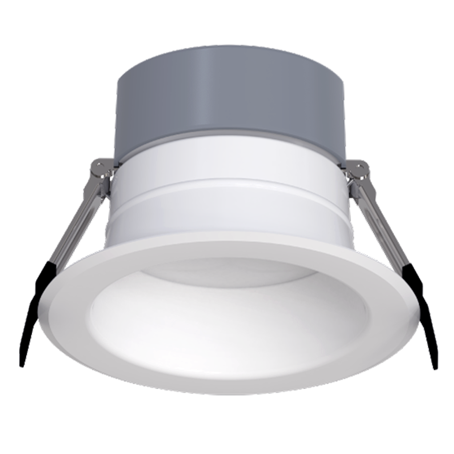 RAB CR4 4-Inch Round Recessed Downlight – Selectable 6W/8W/10W – 5-CCT Selectable – CRI90 – TRIAC + 0-10V Dimming – White Finish – 120-277V – 600-1000 Lumens