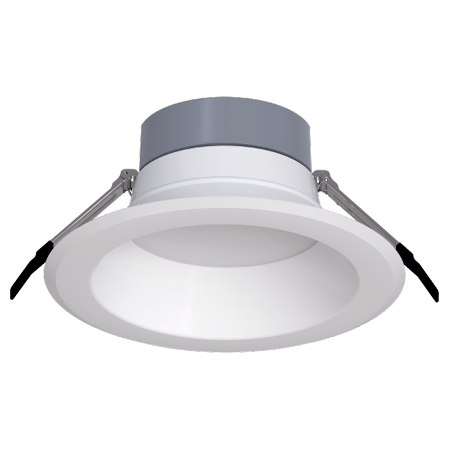 RAB CR8 8-Inch Round Recessed Downlight – Selectable 16W/24W/30W – 5-CCT Selectable – CRI90 – TRIAC + 0-10V Dimming – White Finish – 120-277V – 1800-3400 Lumens