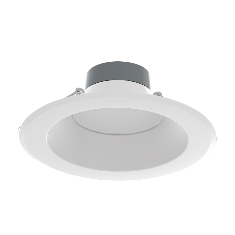 RAB CRLEDFA-10R-43S-9CCT-UNV-WS CRLEDFA 10-Inch Round Recessed Downlight – Selectable 32W/37W/43W – 9-CCT Selectable – CRI90 – 0-10V Dimming – Smooth Trim – White Finish – 120-277V – 3000-4000 Lumens