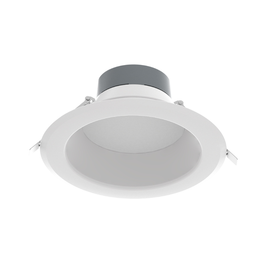 RAB CRLEDFA-8R-22S-9CCT-UNV-WS CRLEDFA 8-Inch Round Recessed Downlight – Selectable 11W/16W/22W – 9-CCT Selectable – CRI90 – 0-10V Dimming – Smooth Trim – White Finish – 120-277V – 1000-2000 Lumens