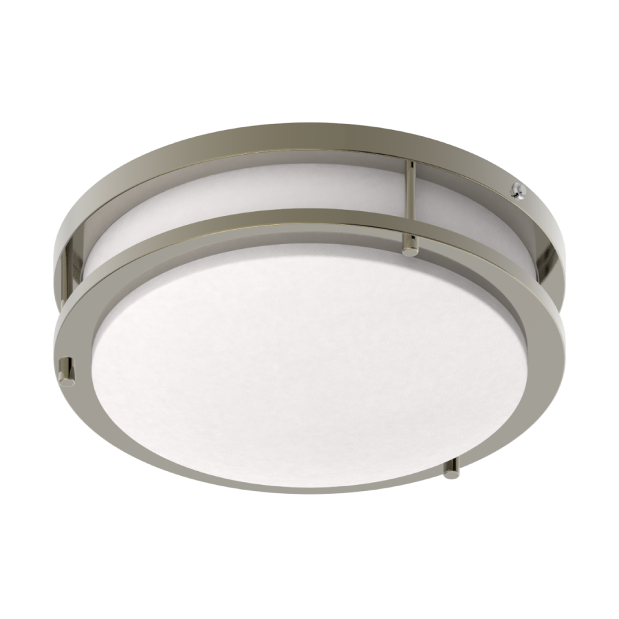 RAB CRVFAD-12R/MVS/EM Decorative Flush Mount Ceiling Light – 12" Round – 16W – 5CCT Selectable – 1100 Lumens – 120-277V – Microwave Occupancy Sensor – Emergency Battery Backup