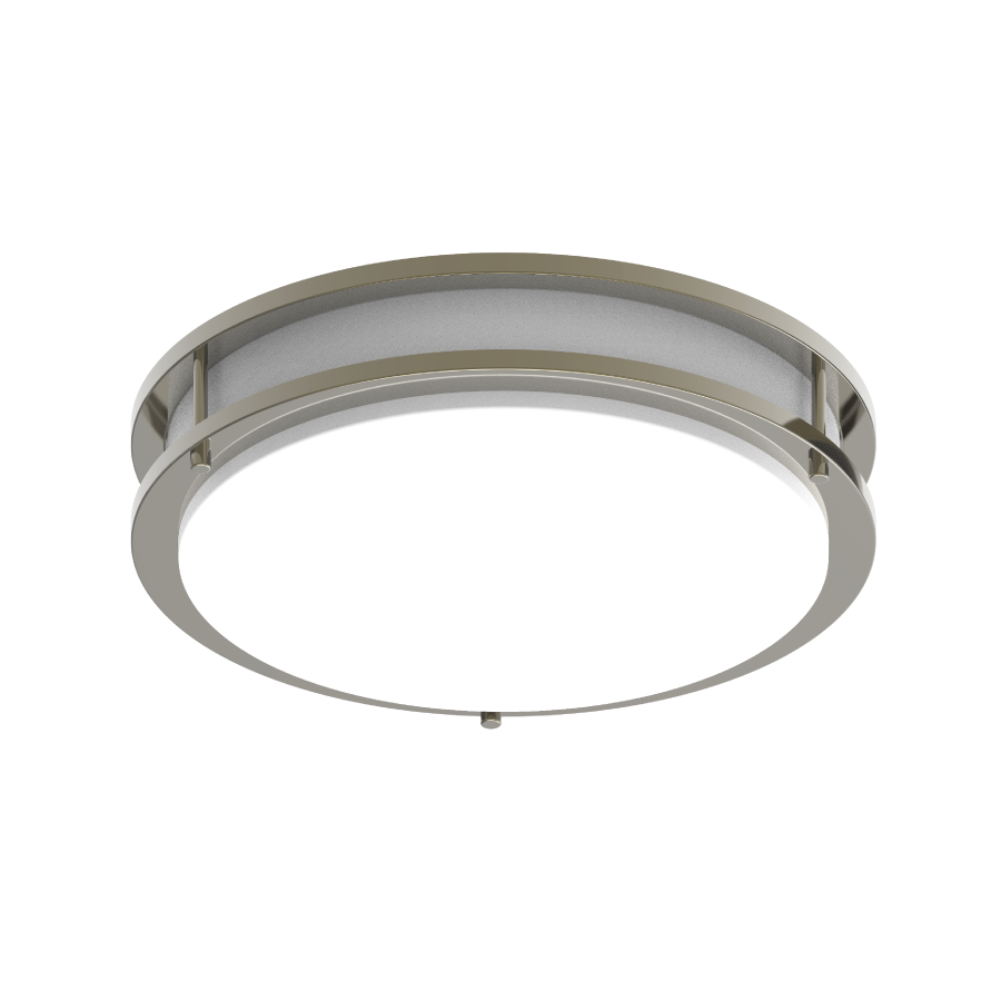 RAB CRVFAD-14R-20-9CCT-120-BN Decorative Flush Mount Ceiling Light – 14" Round – 20W – 5CCT Selectable – 1400 Lumens – 120V – TRIAC Dimmable – Brushed Nickel