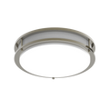 RAB CRVFAD-14R-20-9CCT-UNV-BN/MVS CURV Decorative Flush Mount Ceiling Light – 14" Round – 20W – 5CCT Selectable – 1400 Lumens – 120-277V – 0-10V Dimmable – Microwave Occupancy Sensor – Brushed Nickel