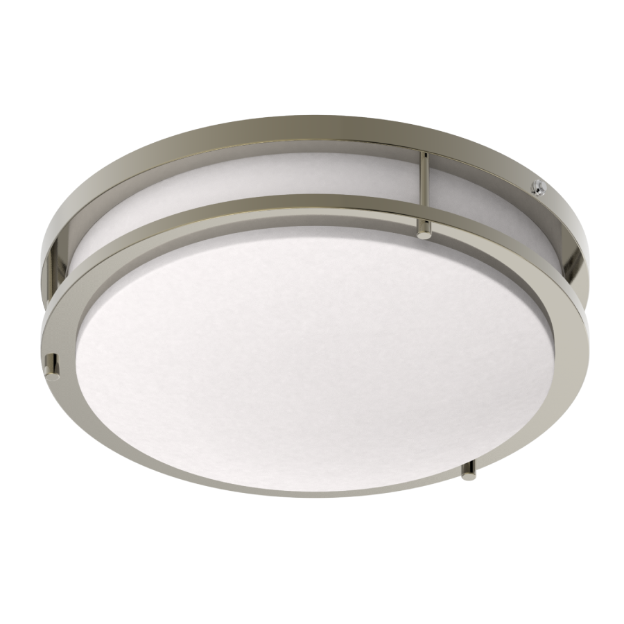 RAB CRVFAD-14R/MVS/EM Decorative Flush Mount Ceiling Light – 14" Round – 20W – 5CCT Selectable – 1400 Lumens – 120-277V – Microwave Occupancy Sensor – Emergency Battery Backup