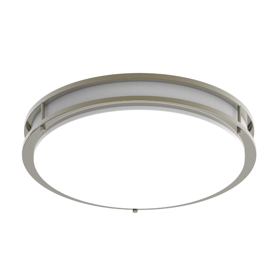 RAB CRVFAD-18R-32-9CCT-UNV-BN Decorative Flush Mount Ceiling Light – 18" Round – 32W – 5CCT Selectable – 2200 Lumens – 120-277V – 0-10V Dimmable – Brushed Nickel