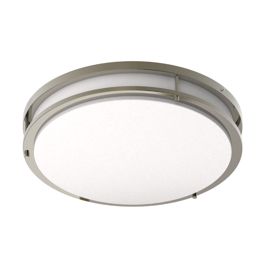 RAB CRVFAD-18R/MVS/EM Decorative Flush Mount Ceiling Light – 18" Round – 35W – 5CCT Selectable – 2200 Lumens – 120-277V – Microwave Occupancy Sensor – Emergency Battery Backup