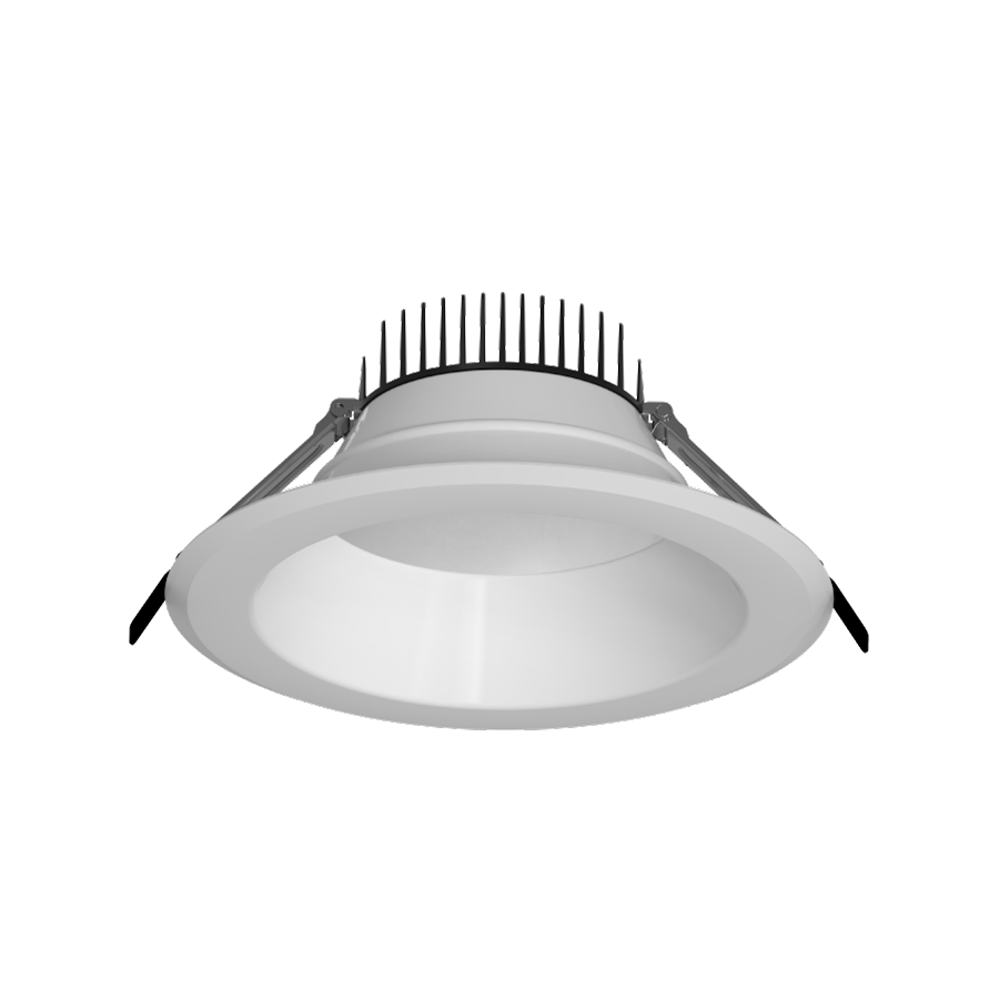 RAB CRX8/D10 CRX 8-Inch Round Recessed Downlight – Selectable 50W/65W/80W – 5-CCT Selectable – CRI90 – 0-10V Dimming – White Finish – 120-277V – 5000-6000 Lumens