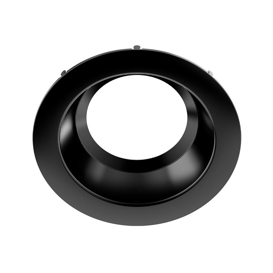 RAB DLTRIM/C8R24S-B 8in Commercial Recessed Downlight Trim – 24W – Round – Smooth Trim – Black Finish