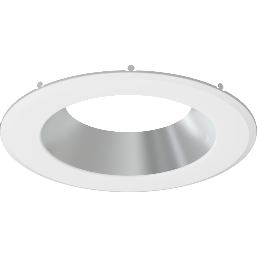 RAB DLTRIM/CRLEDFA10R-HW CRLEDFA 10-Inch Smooth Trim – Haze Silver Cone with White Finish