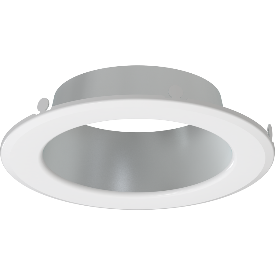 RAB DLTRIM/CRLEDFA4R-HW CRLEDFA 4-Inch Smooth Trim – Haze Silver Cone with White Finish