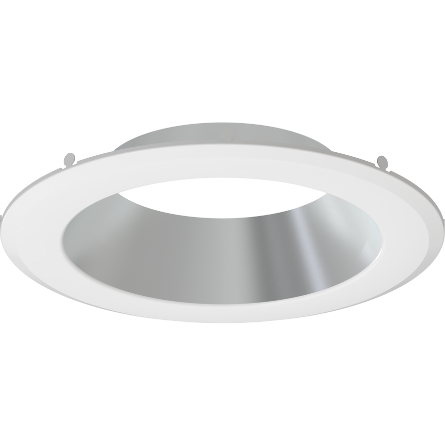 RAB DLTRIM/CRLEDFA8R-HW CRLEDFA 8-Inch Smooth Trim – Haze Silver Cone with White Finish