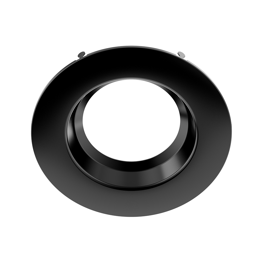 RAB DLTRIM/R6RS-B 6in Recessed Retrofit Downlight Trim – Round – Smooth Trim – Black Finish