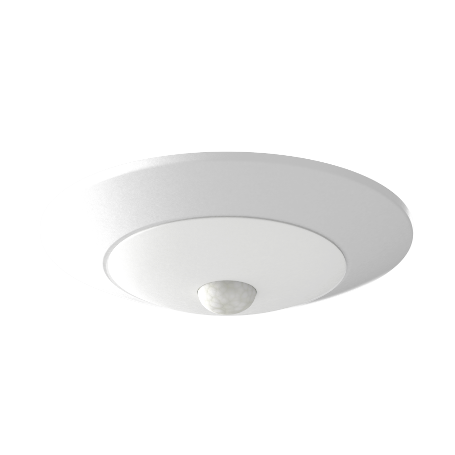 RAB DSKFA-4R109CCT120WS/PIR ECO LED Disk Light – 4" Round – 10W – Selectable 3000K/4000K/5000K – 600 Lumens – 120V – PIR Occupancy Sensor – TRIAC Dimmable – 90 CRI – White Finish