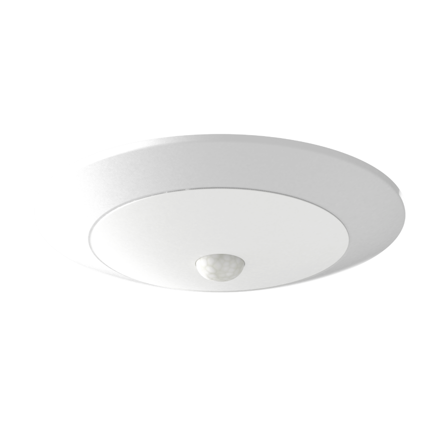 RAB DSKFA-6R159CCT120WS/PIR ECO LED Disk Light – 6" Round – 15W – Selectable 3000K/4000K/5000K – 900 Lumens – 120V – PIR Occupancy Sensor – TRIAC Dimmable – 90 CRI – White Finish