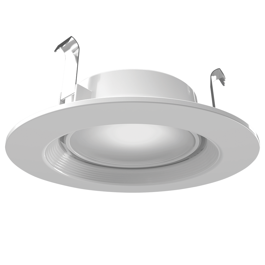 RAB ECLPS4B ECLIPSE 4in Recessed Retrofit Light with Night Light – 7.5W Main Light + 5W Night Light – 2700K–5000K – 120V – Baffle Trim – White Finish