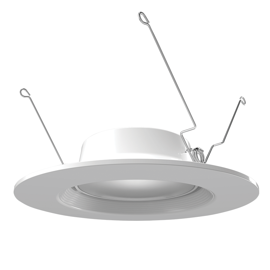 RAB ECLPS6B ECLIPSE 6in Recessed Retrofit Light with Night Light – 9.5W Main Light + 5W Night Light – 2700K–5000K – 120V – Baffle Trim – White Finish