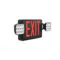 RAB ECOMBO-R-B Exit Sign Combo – Universal Face – Dual Head Emergency Light – Red Letters – Black Housing – Remote Capacity – 120-277V – 185 Lumens