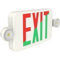 RAB ECOMBO34-RGR ECOMBO34 Exit Sign Combo – Universal Face – Dual Head Emergency Light – Red/Green Letters – White Housing – Remote Capacity – 120-277V – 160 Lumens